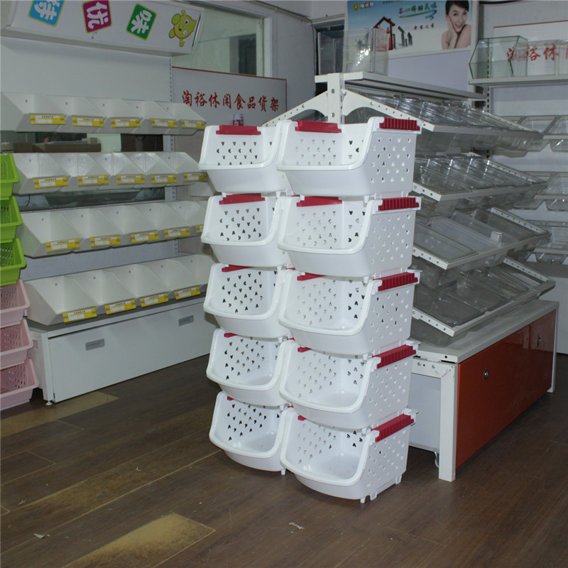 上海市可拆卸方便存放货架塑料购物篮厂家