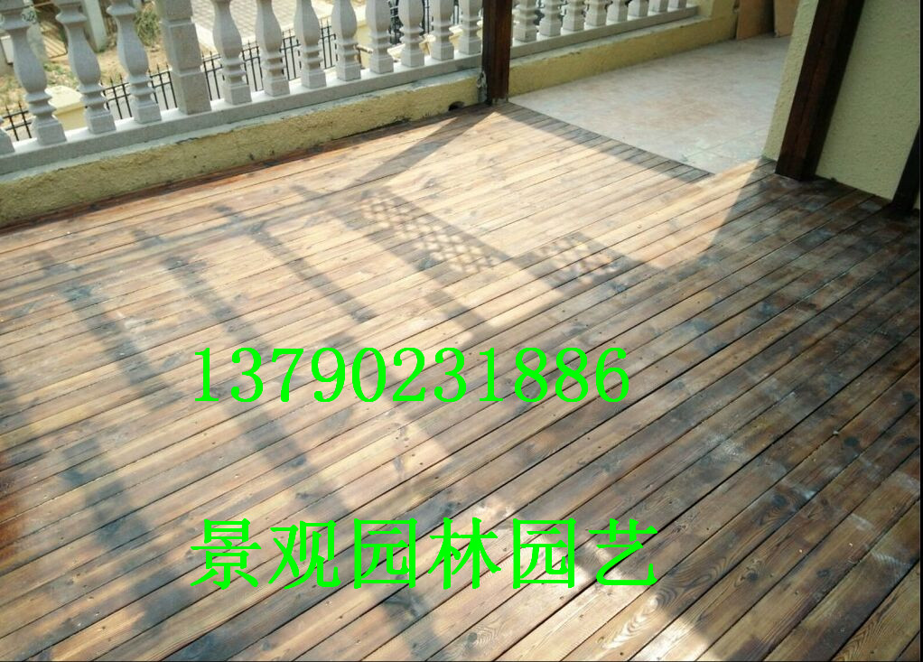 深圳防腐木凉亭 花架 葡萄架 碳化木阳台地板设计定图片