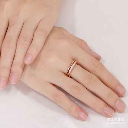 供应用于结婚钻戒的18K玫瑰金钻石戒指|价格:4268图片