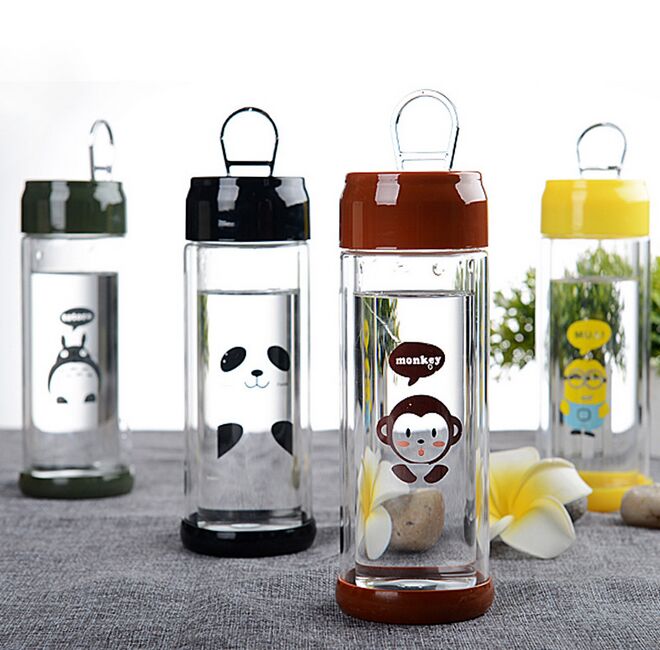 供应用于喝水的易拉罐双层玻璃杯 透明创意杯子