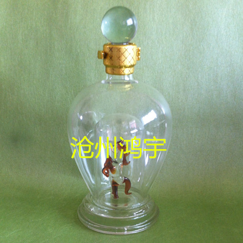 供应用于工艺酒瓶的坛子套酒瓶内套马酒瓶玻璃工艺酒瓶艺术酒瓶