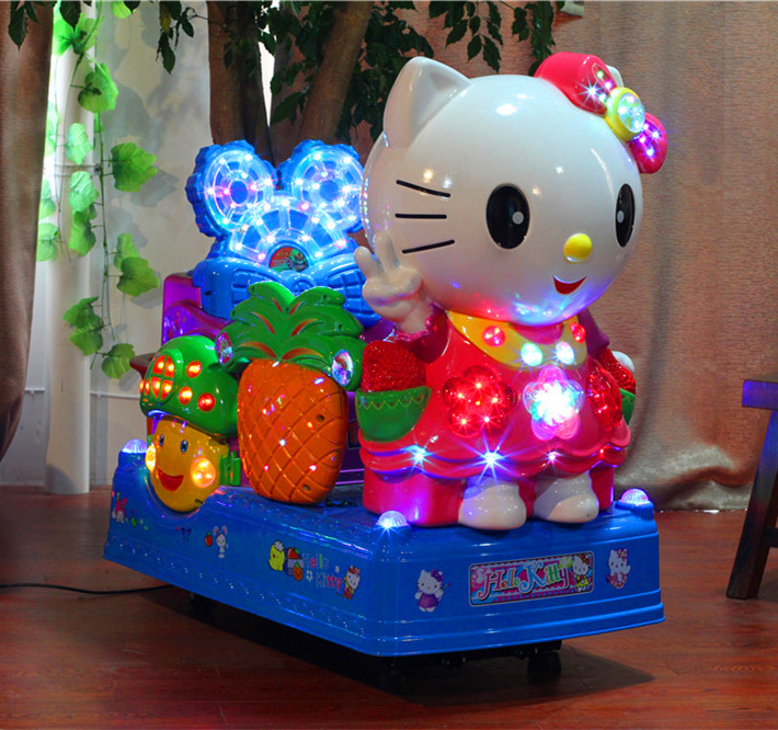 供应太原阳城新款KT猫摇摇车投币摇摆机儿童投币玩琉璃珠游戏机