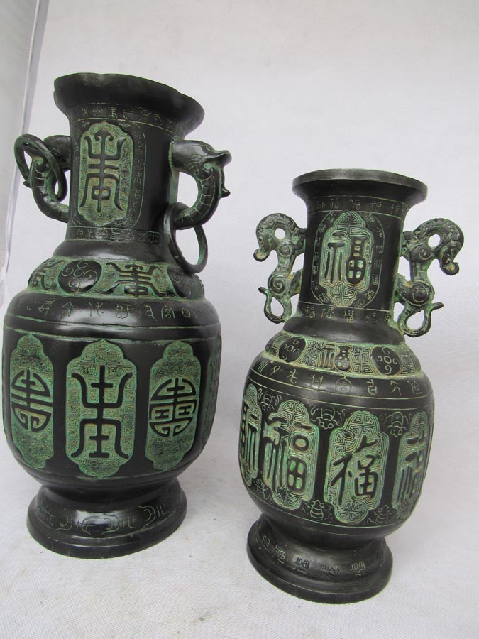 福寿瓶 影视道具 仿古青铜器 工艺品摆件 双龙瓶 厂家直销礼品