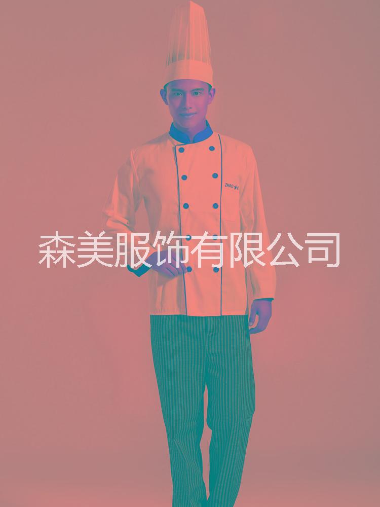 供应2015厨师服长袖秋冬装酒店厨师服装图片