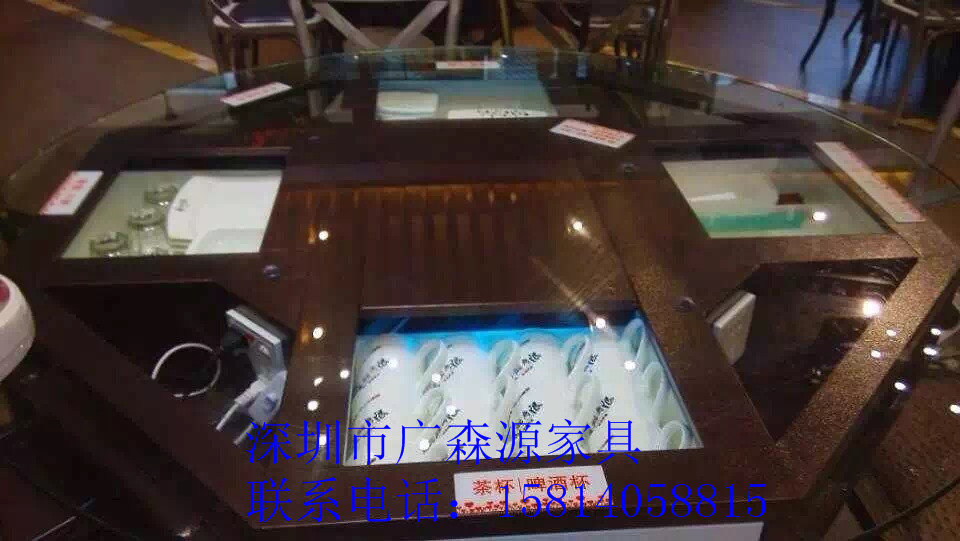 深圳餐厅加工多功能铁艺餐桌带抽屉批发