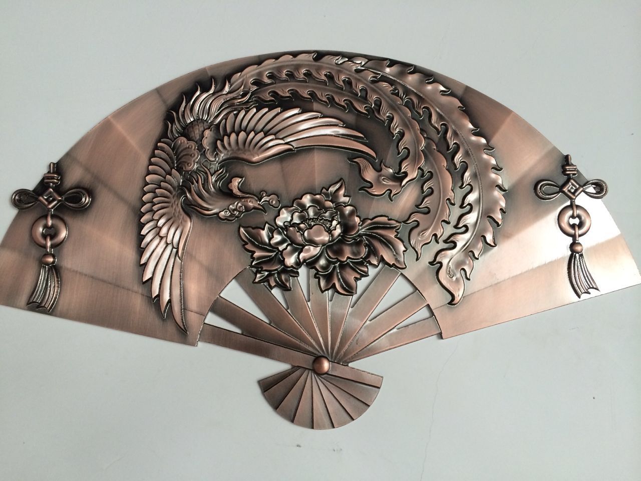 供应铝铜中国风复古平面雕刻折扇