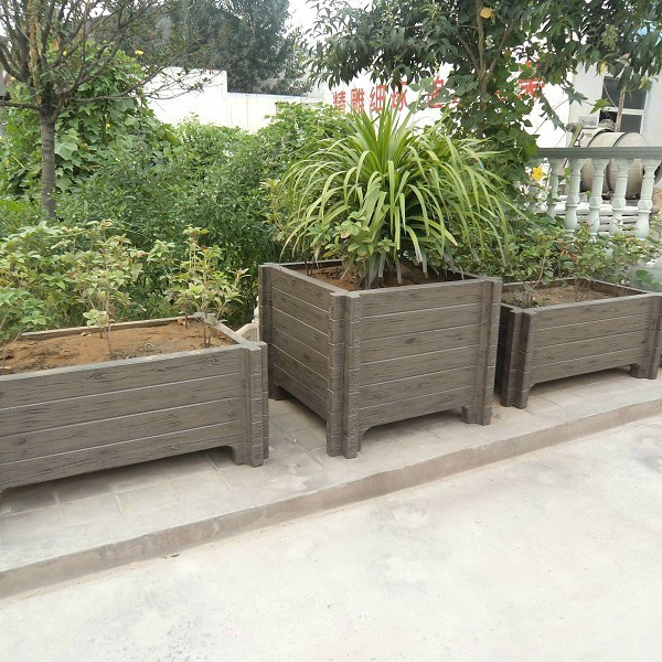 供应用于景观绿化的水泥仿木花箱，上海水泥仿木花箱定做