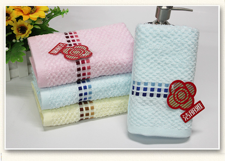 供应用于毛巾的秋季新品促销纯棉方格洁丽雅毛巾
