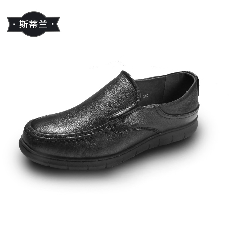 供应用于橡胶的斯帝兰新款男式休闲头层牛皮套脚鞋