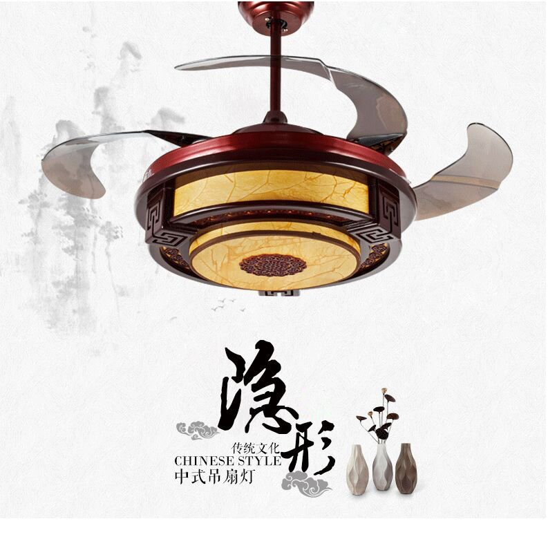 供应用于的中式隐形扇、LED起飞扇、遥控吊扇灯批发、上海厂家生产批发零售馨丰茂中式隐形扇6812
