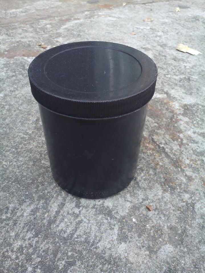 供应黑色塑料罐500克广口油墨罐，500ML黑色直身瓶，0.5L广口黑色白色塑料罐，黑色油墨罐子批发，厂家直销图片