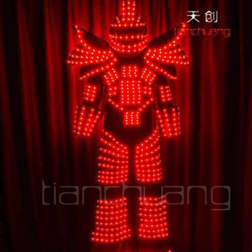 供应led发光机器人舞台发光服装装扮全彩LED发光高跷机器人服 舞台LED发光表演服装 发光荧光服夜光服