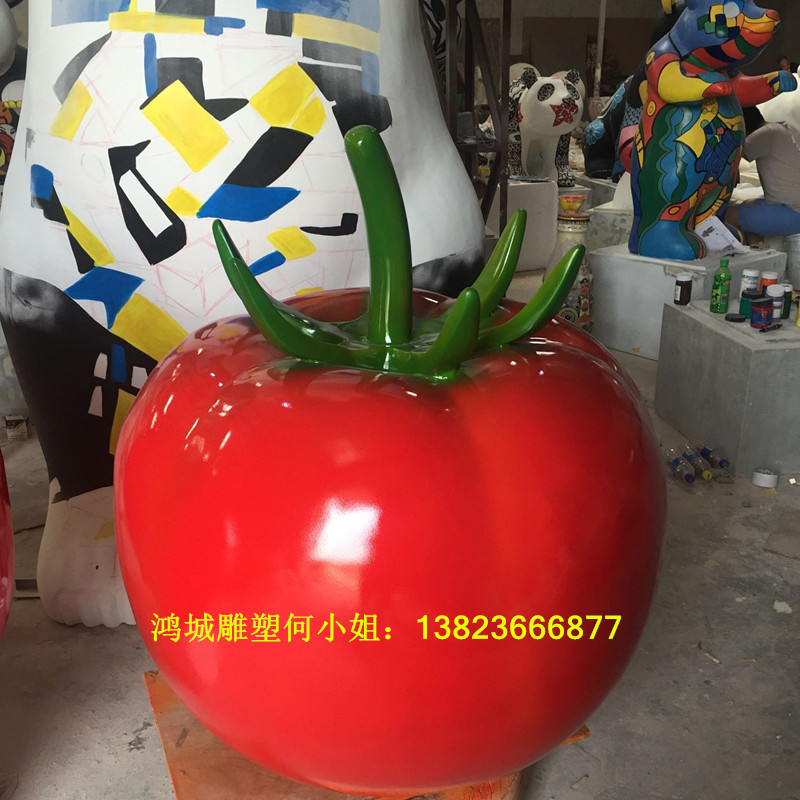 玻璃钢仿真西红柿雕塑供应用于园林摆件的玻璃钢仿真西红柿雕塑 玻璃钢番茄雕塑