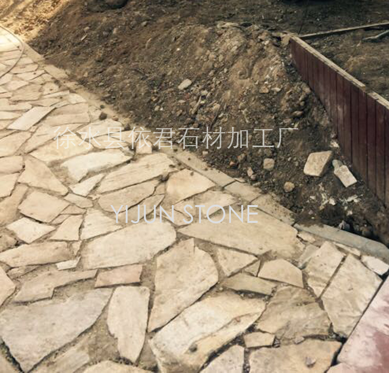 供应庭院 别墅用 天然板岩黄木纹乱形图片