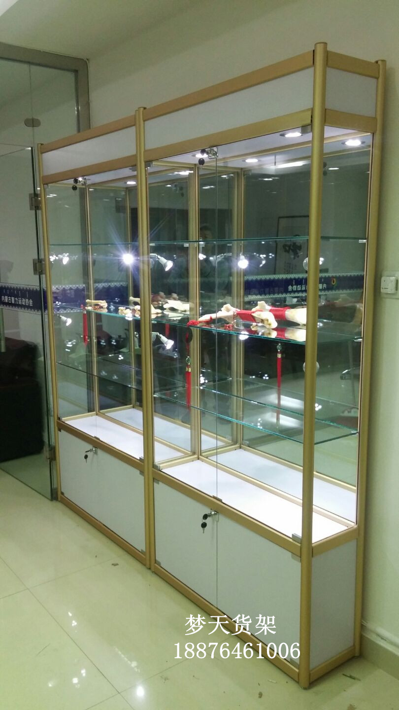 泉州市精品展示柜玻璃货架 钛合金货架厂家