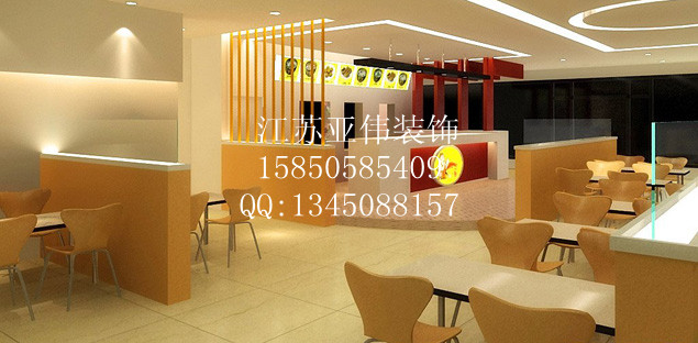 南京快餐店装修如何设计轻松扩大店内使用面积图片