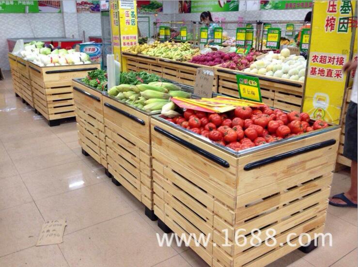 超市木质货架 蔬菜堆头促销台批发
