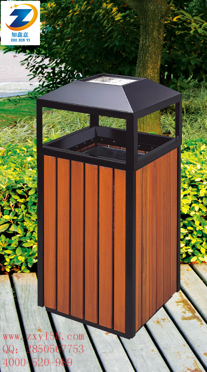 广州市钢木垃圾桶厂家钢木垃圾桶厂家 钢木环保分类垃圾桶为公园增色添彩