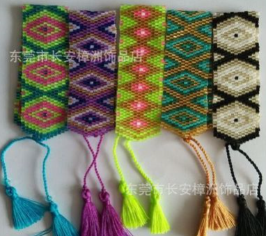 厂家销售批发 纯手工编织进口米珠手链
