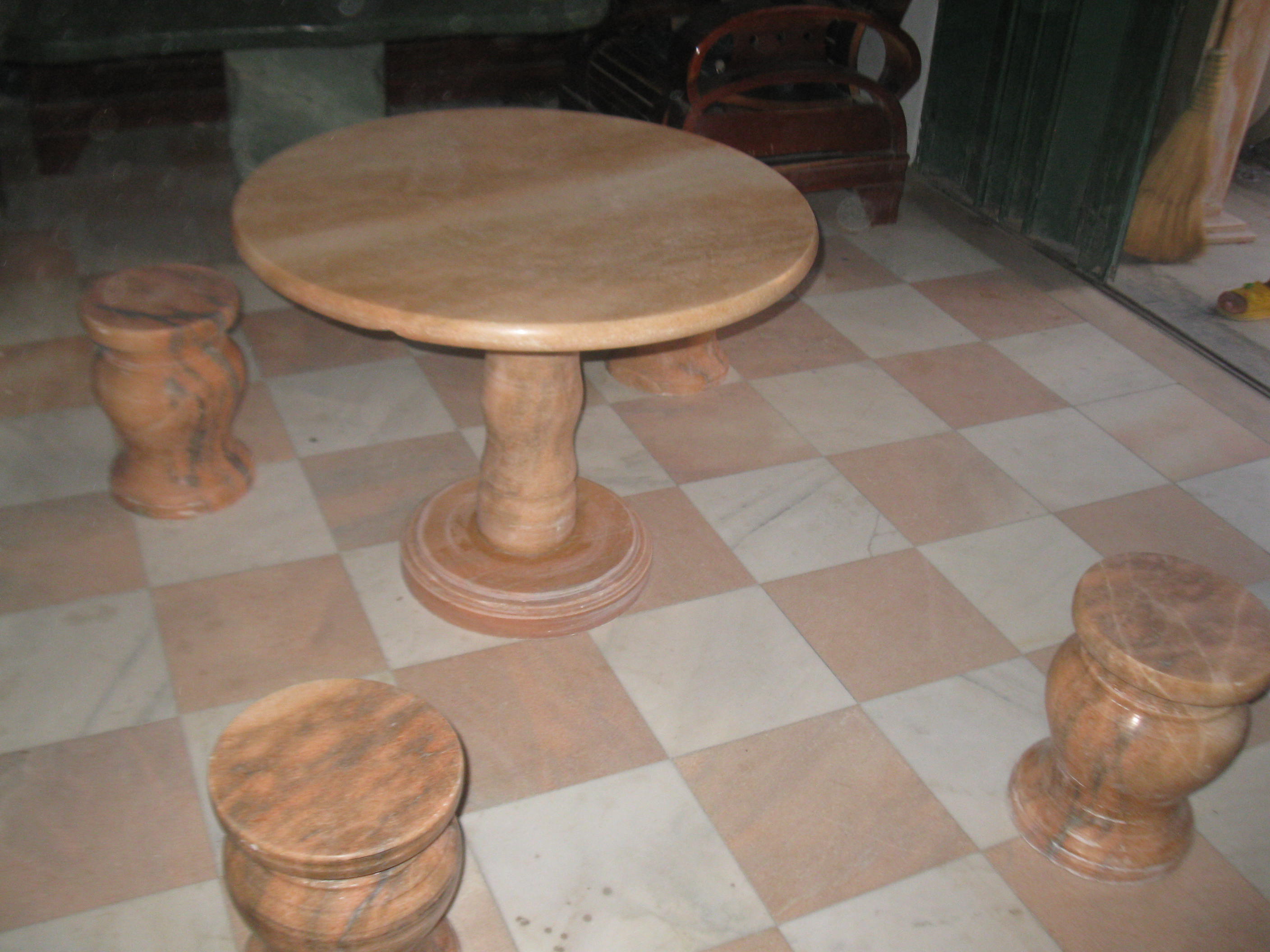 大理石桌椅凳 石材圆桌厂家 是生产圆桌的企业
