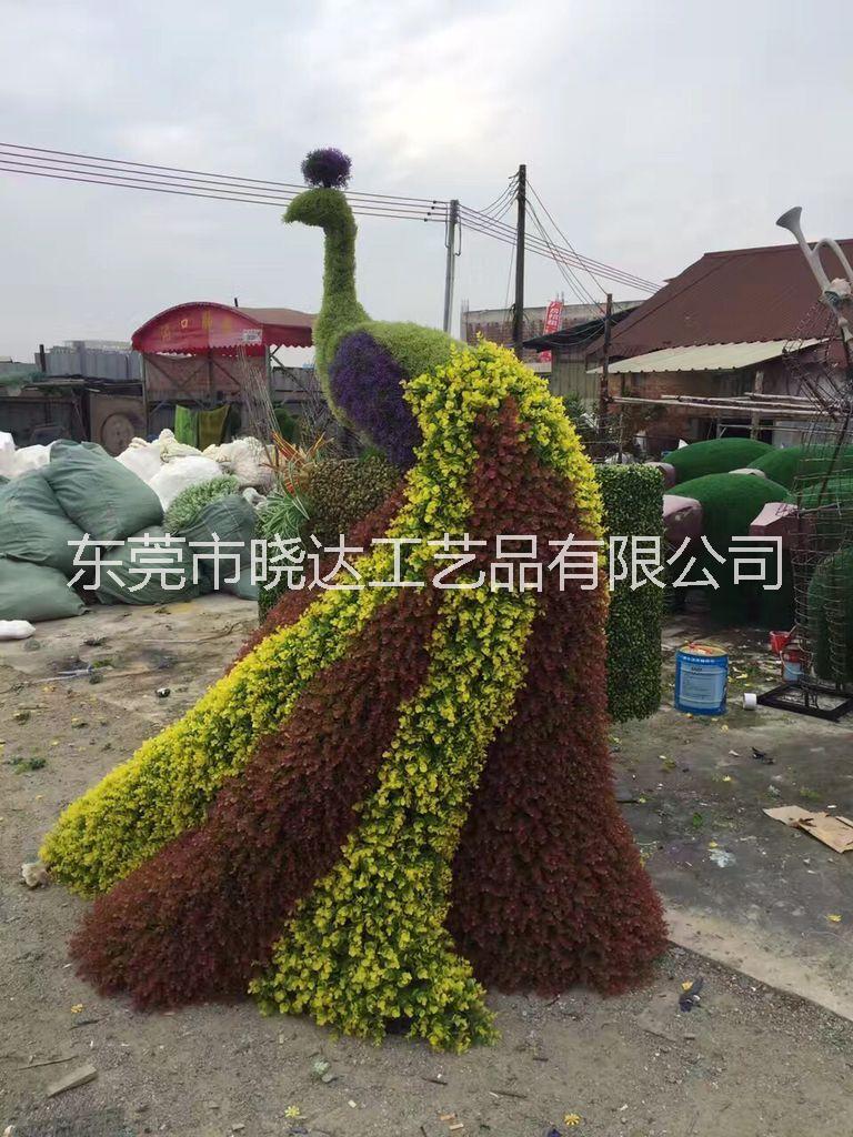 广州市园林景观绿雕 仿真植物绿雕孔雀厂家