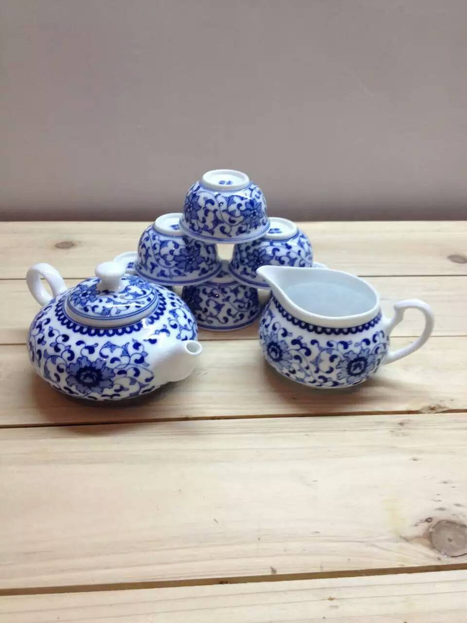 景德镇辉龙陶瓷厂青花陶瓷茶具陶瓷功夫茶具  陶瓷茶具生产厂家