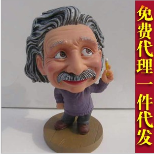 爱因斯坦卡通摇头玩偶手工雕刻批发