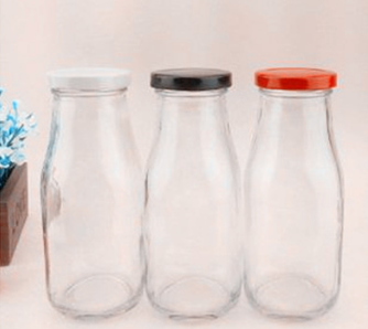 马口铁盖星巴克玻璃奶瓶厂家直销300ml马口铁盖星巴克玻璃奶瓶无铅耐高温饮料玻璃瓶