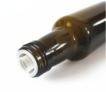 批发现货橄榄油瓶墨绿色500ml圆形橄榄油瓶 透明玻璃瓶配套盖子