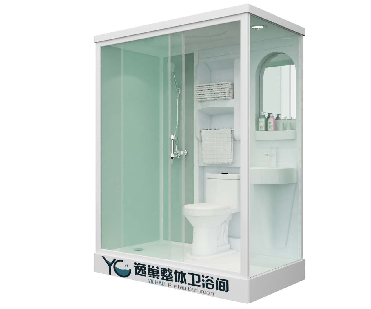 逸巢YZ-16510整体卫生间 淋浴房整体一体式浴室卫浴沐浴房玻璃浴室洗澡间酒店