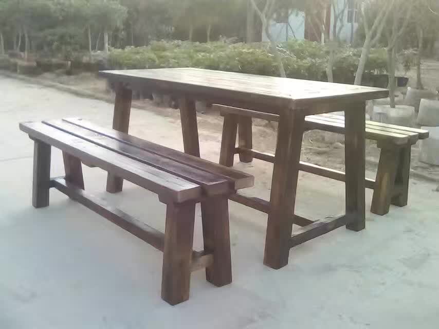 郑州市厂家直销碳化木桌椅厂家