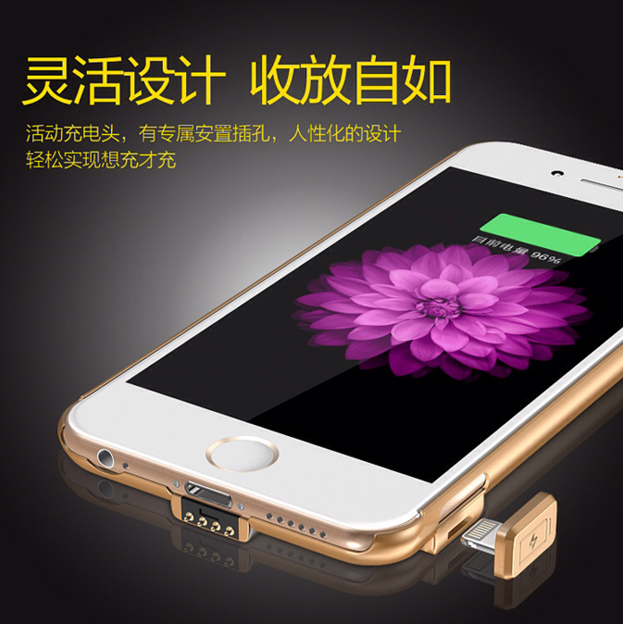 工厂直销苹果6Splus超薄背夹电池 移动电源充电宝手机保护壳  iphone6 Plus背夹电池