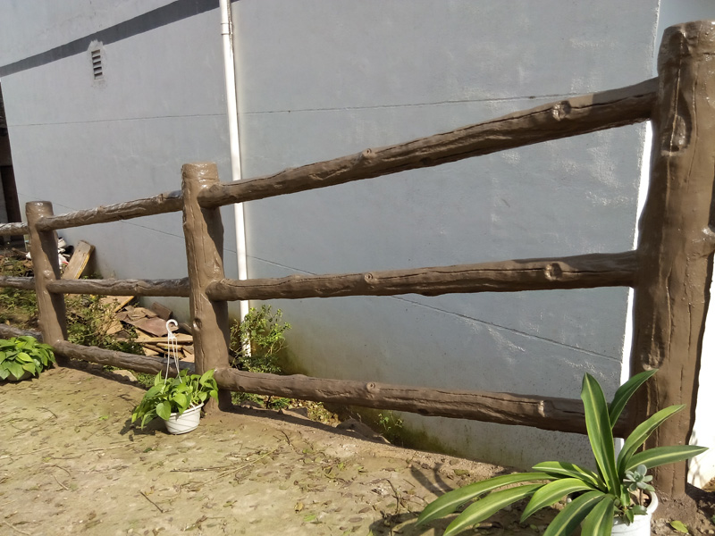 水泥仿生态木栏杆/护栏 3D型 混凝土水泥仿生态木护栏