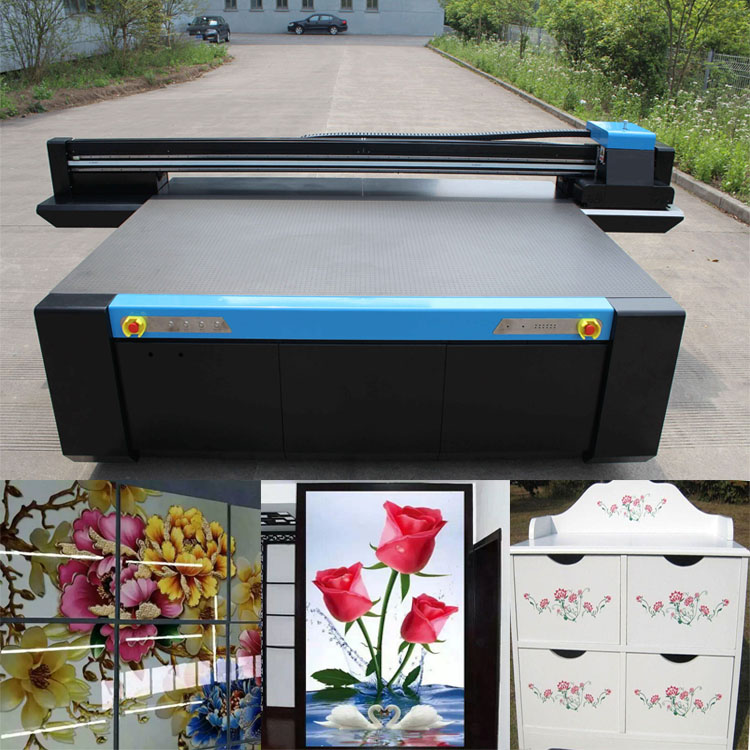 雕刻UV喷绘上色机 UV平板打印机 玻璃瓷砖电视背景墙平板打印机图片