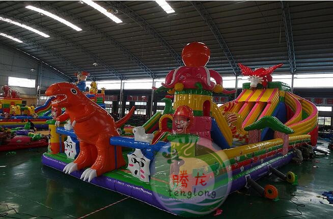 郑州市大型充气玩具厂家大型充气玩具 儿童充气滑梯变色龙充气滑梯