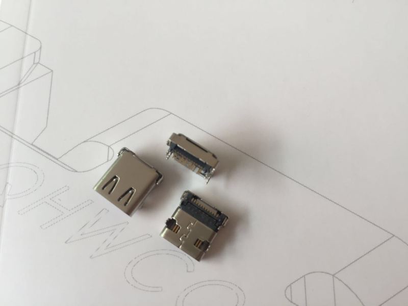 USB母座连接器USB3.1母座 矩形USB 两脚插件 24P前贴后插母座 USB3.1母座连接器