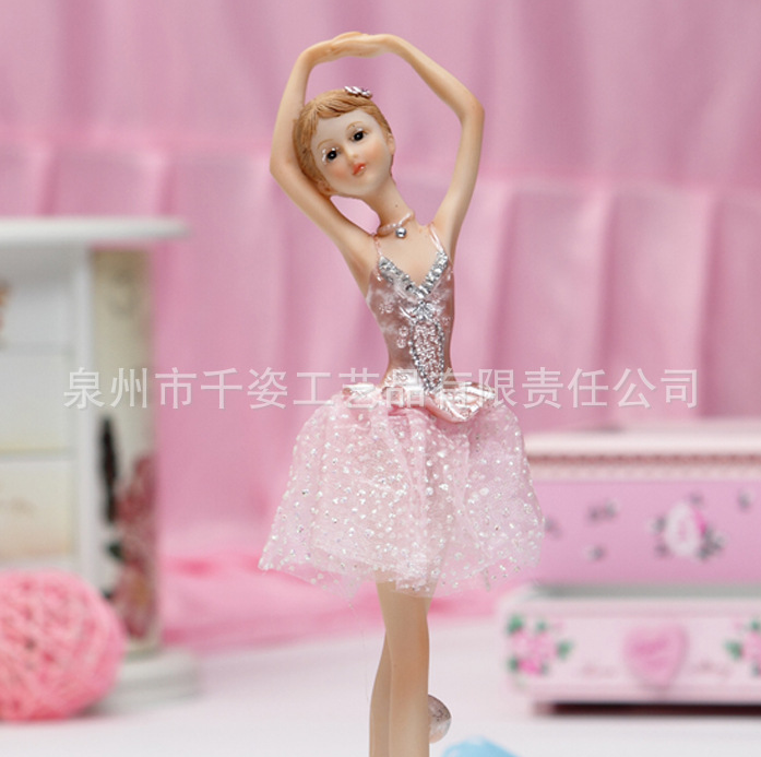 厂家销售可爱卡通芭蕾舞蹈小天使女孩家居书房创意装饰工艺品摆件图片