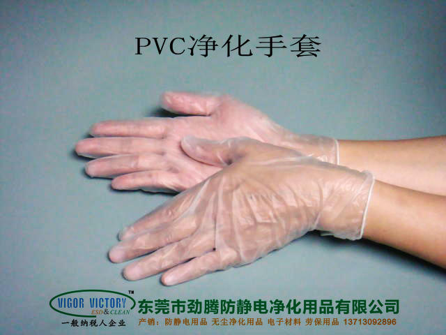 无尘无粉PVC手套 净化手套 胶手套厂家图片