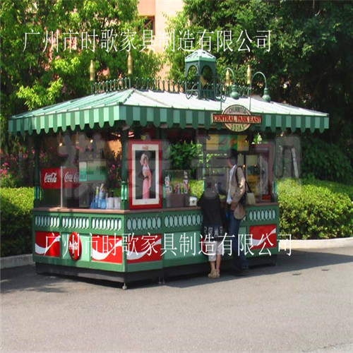 新款奶茶甜品售货亭SG-F0021  不锈钢书报亭 景区义工咨询服务亭图片
