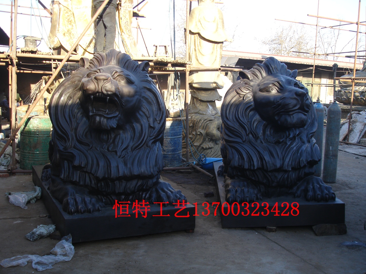铜雕制作|动物雕塑制作@上海汇丰狮子制作厂家图片