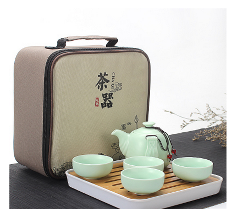 陶瓷4人新款旅行户外便携简约茶盘家用储水日式竹制小茶台干泡盘图片