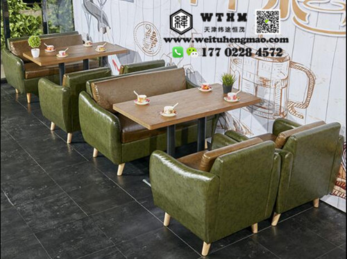 天津西餐厅沙发桌椅组合 西餐厅沙发卡座 西餐厅沙发桌椅图片