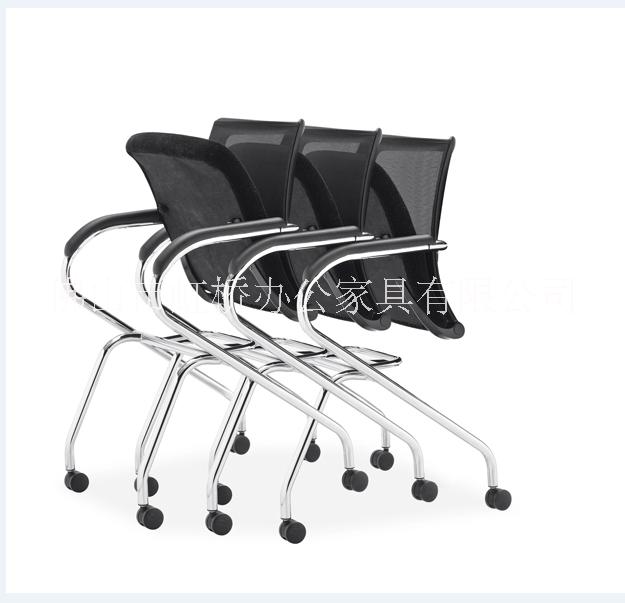 折叠培训椅子带写字板 中高端办公折叠椅会议椅 可堆叠折叠扪布钢管加工程塑料会议椅  虹桥办公家具 中高端办公折叠椅