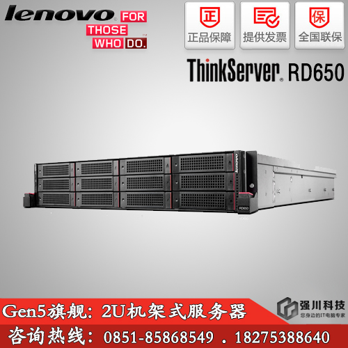 贵州联想服务器总代理 ThinkServer RD650机架式服务器 八核E5-2620V4/32G/2*2T raid图片