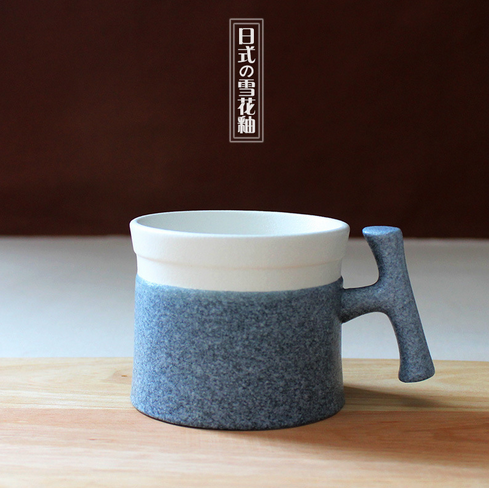 日式雪花釉陶瓷马克杯雅石咖啡杯素雅简约奶茶杯随手杯图片
