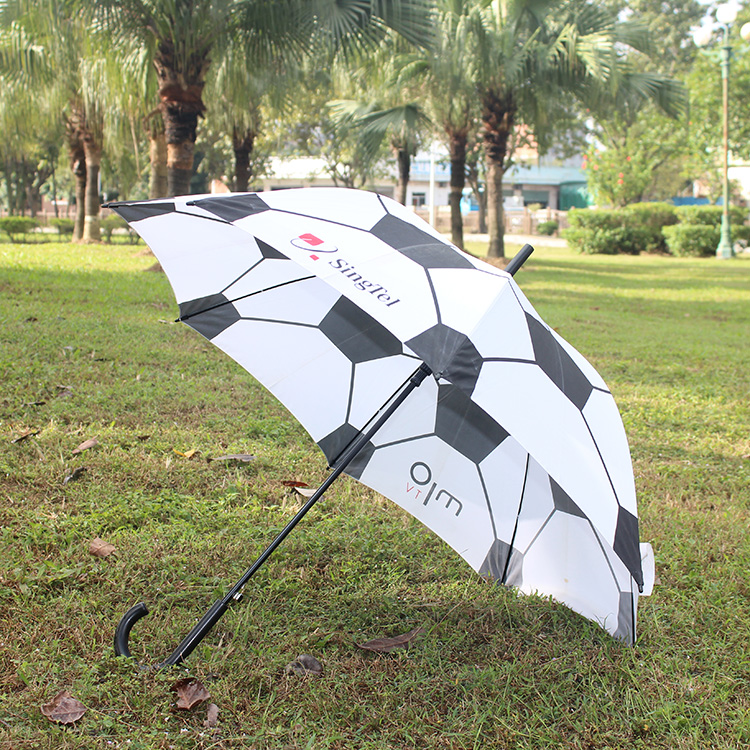 龙岗碰击足球直杆伞促销 23寸外贸礼品伞LOGO定制 广告伞尺寸图片