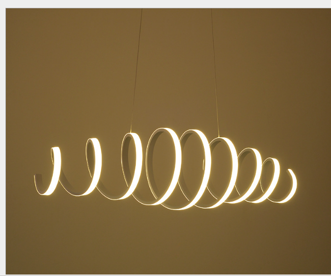 后现代LED亚克力餐吊灯创意客厅餐厅卧室波浪台台咖啡厅灯图片