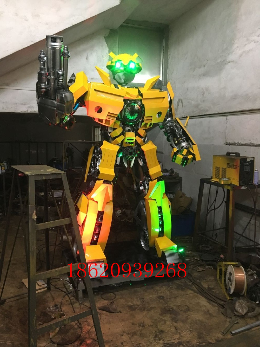 钢铁机器人钢铁机器人 大型钢铁变形金刚模型 全金属机器人制作