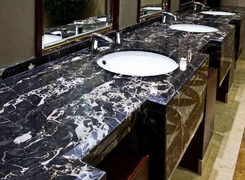 石材 石料建材公司 黑白根工程板 星级酒店黑白根洗手台
