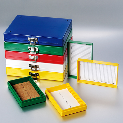 提供25片和100片玻片盒、软木垫和泡沫垫铺底选择，5种颜色 玻片盒 玻片盒 41-5025